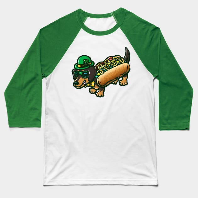 St Patricks Day Chicago Dog Baseball T-Shirt by nickv47